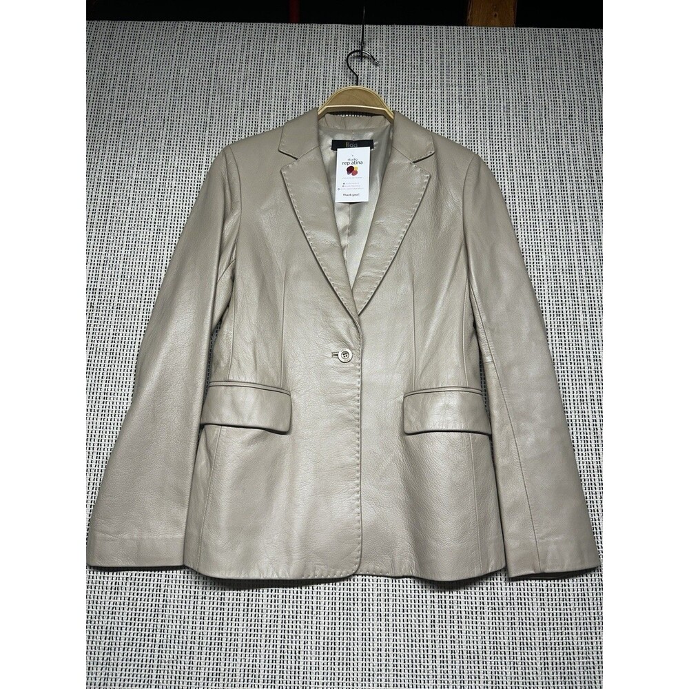 Vintage ILDA Woo Young Mi Leather Blazer Womens S Italian Leather Archive